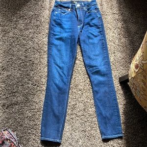 Paige Jeans Anthropologie high waist dark blue straight leg